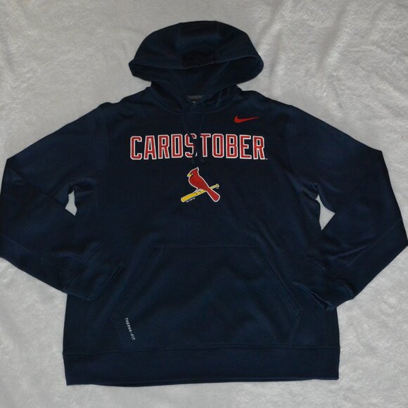 Nike St. Louis Cardinals Cardstober Therma Fit Pullover Hoodie size Medium/Navy - Picture 3 of 6